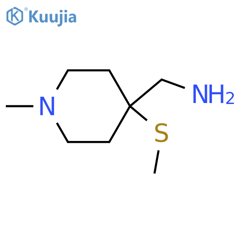 1-methyl-4-(methylsulfanyl)piperidin-4-ylmethanamine structure