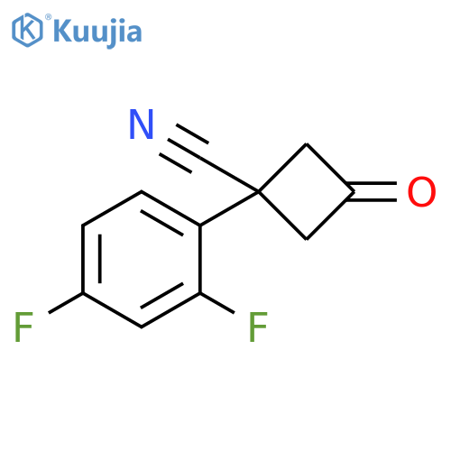 1-(2,4-difluorophenyl)-3-oxocyclobutane-1-carbonitrile structure