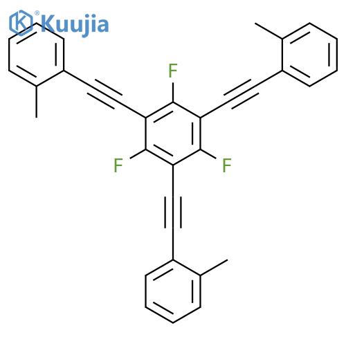 Benzene, 1,3,5-trifluoro-2,4,6-tris[2-(2-methylphenyl)ethynyl]- structure
