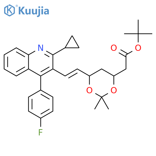 t-Butyl (3R,5S)-7-2-Cyclopropyl-4-(4-fluorophenyl)quinolin-3-yl-3,5-isopropylidenedioxy-6-heptenoate structure