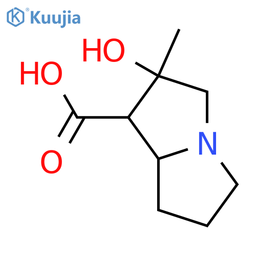 Hexahydro-2-hydroxy-2-methyl-1H-pyrrolizine-1-carboxylic acid; (1R,2S,7aS)-form structure