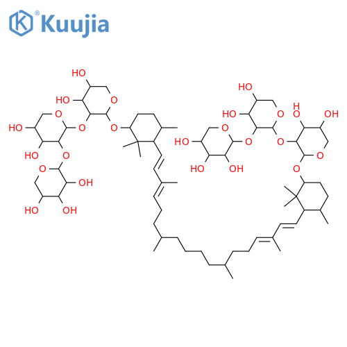 5,5',6,6',11,11',12,12',13,13',14,14',15,15'-Tetradecahydro-β,β-carotene-2,2'-diol; (2R,2'R,5S,5'S,6R,6'R,13S,13'S)-form, 2,2'-Bis-O-[α-L-arabinopyranosyl-(1→2)-α-L-arabinopyranosyl-(1→2)-α-L-arabinopyranoside] structure