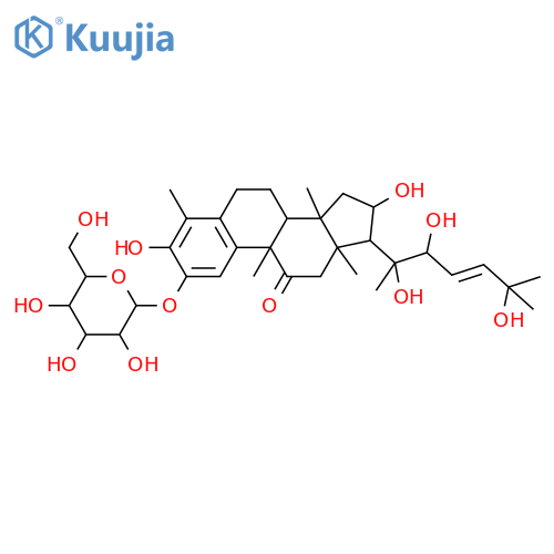 19-Norcholesta-1,3,5(10),23-tetraen-11-one, 2-(β-D-glucopyranosyloxy)-3,16,20,22,25-pentahydroxy-4,9,14-trimethyl-, (9β,16α,23E)- structure
