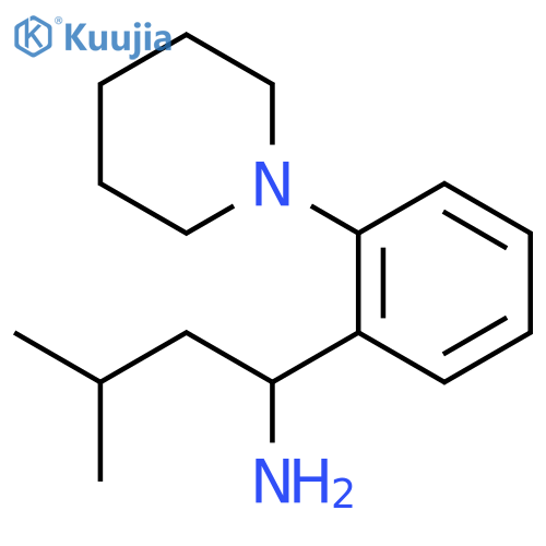 (S)-3-Methyl-1-(2-(piperidin-1-yl)phenyl)butan-1-amine structure