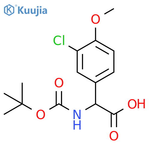 2-{(tert-butoxy)carbonylamino}-2-(3-chloro-4-methoxyphenyl)acetic acid structure