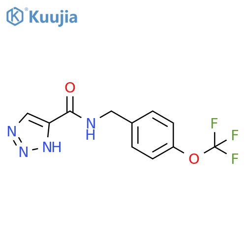 N-{[4-(trifluoromethoxy)phenyl]methyl}-1H-1,2,3-triazole-5-carboxamide structure