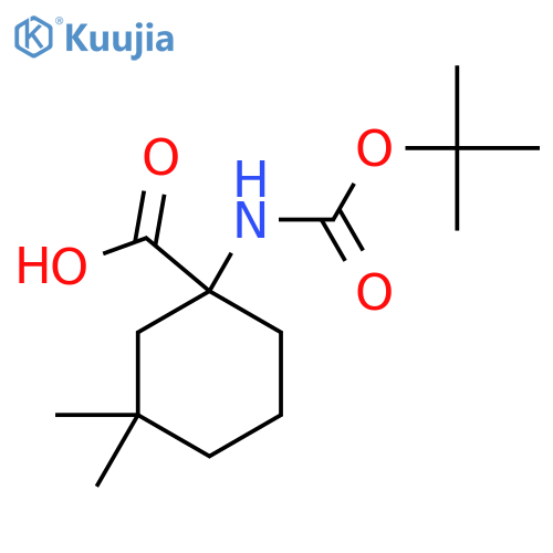 1-{[(Tert-butoxy)carbonyl]amino}-3,3-dimethylcyclohexane-1-carboxylic acid structure