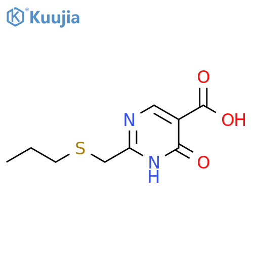 5-Pyrimidinecarboxylic acid, 1,6-dihydro-6-oxo-2-[(propylthio)methyl]- structure