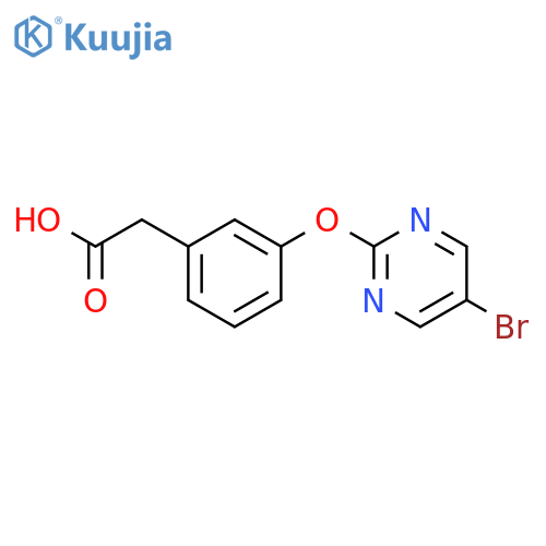 2-{3-(5-bromopyrimidin-2-yl)oxyphenyl}acetic acid structure