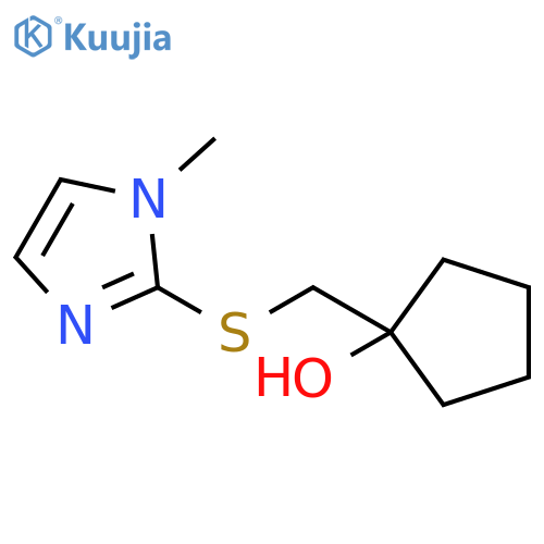 1-{[(1-methyl-1H-imidazol-2-yl)sulfanyl]methyl}cyclopentan-1-ol structure