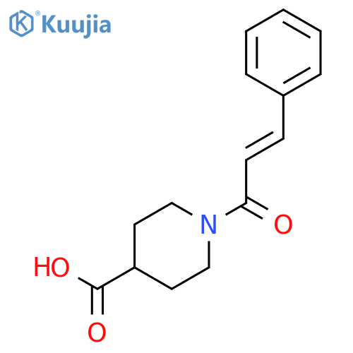 1-(3-phenylprop-2-enoyl)piperidine-4-carboxylic acid structure