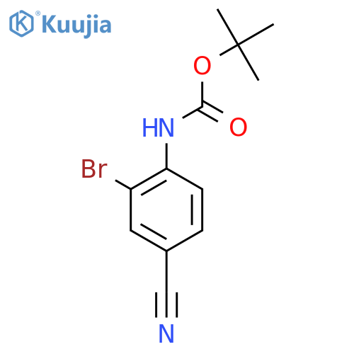 tert-butyl N-(2-bromo-4-cyanophenyl)carbamate structure