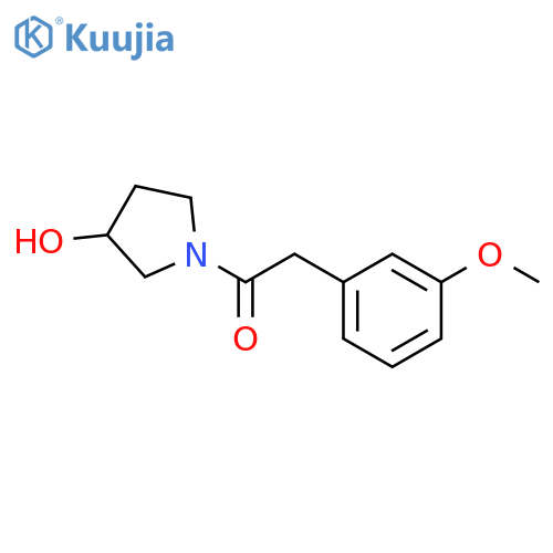 1-(3-hydroxypyrrolidin-1-yl)-2-(3-methoxyphenyl)ethan-1-one structure