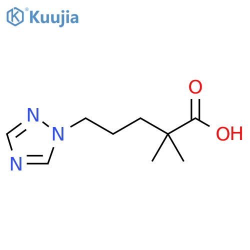 2,2-dimethyl-5-(1H-1,2,4-triazol-1-yl)pentanoic acid structure