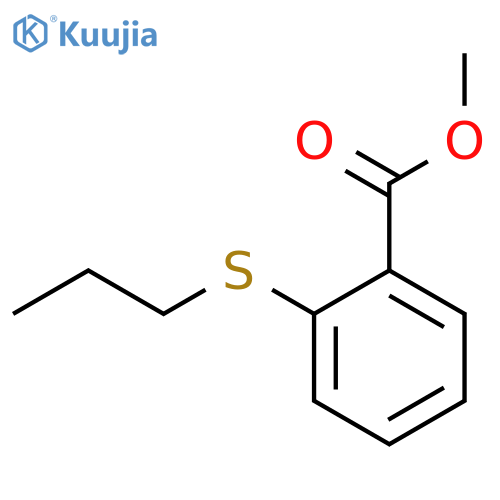 Benzoic acid, 2-(propylthio)-, methyl ester structure
