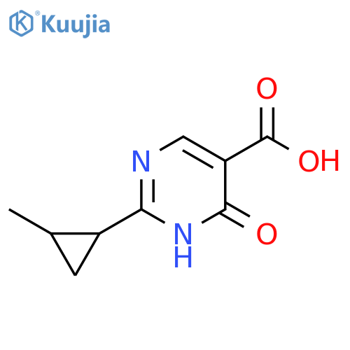 2-(2-Methylcyclopropyl)-6-oxo-1,6-dihydropyrimidine-5-carboxylic acid structure