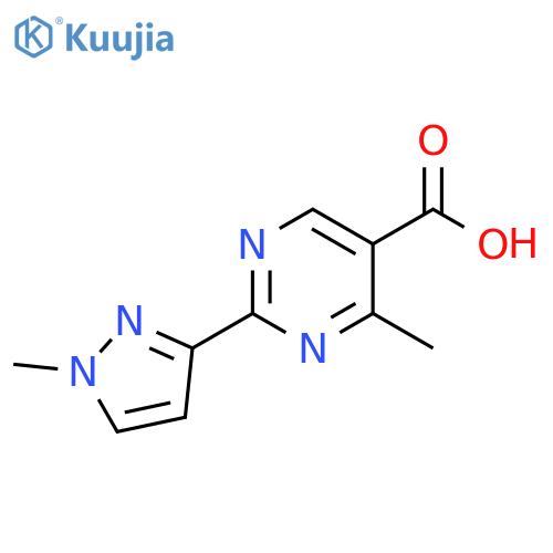 5-Pyrimidinecarboxylic acid, 4-methyl-2-(1-methyl-1H-pyrazol-3-yl)- structure