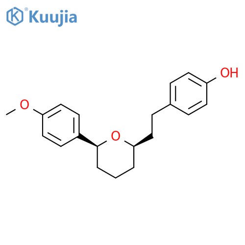 Phenol,4-[2-[(2R,6S)-tetrahydro-6-(4-methoxyphenyl)-2H-pyran-2-yl]ethyl]-, rel- structure