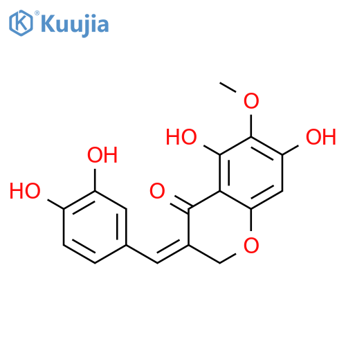 3-(3,4-dihydroxybenzylidene)-5,7-dihydroxy-6-methoxychroman-4-one structure