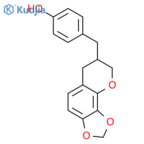 3-(4-hydroxybenzyl)-7,8-methylenedioxychroman structure