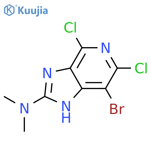 1H-Imidazo[4,5-c]pyridin-2-amine, 7-bromo-4,6-dichloro-N,N-dimethyl- structure