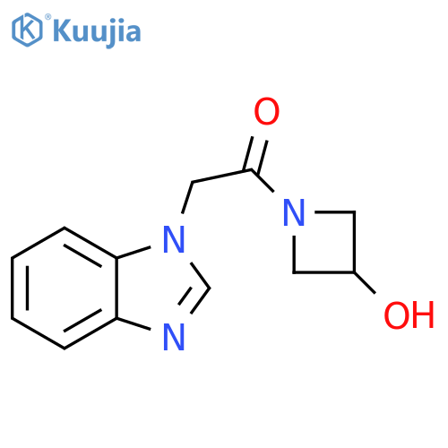2-(1H-benzo[d]imidazol-1-yl)-1-(3-hydroxyazetidin-1-yl)ethan-1-one structure