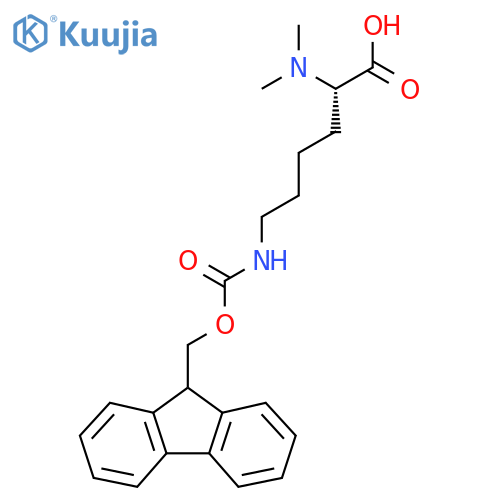 (2S)-2-(dimethylamino)-6-({(9H-fluoren-9-yl)methoxycarbonyl}amino)hexanoic acid structure