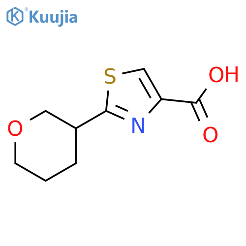 4-Thiazolecarboxylic acid, 2-(tetrahydro-2H-pyran-3-yl)- structure
