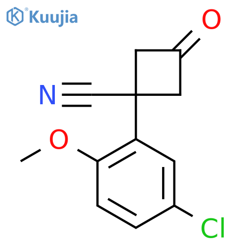 1-(5-chloro-2-methoxyphenyl)-3-oxocyclobutane-1-carbonitrile structure