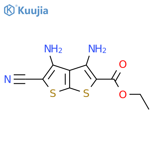 Thieno[2,3-b]thiophene-2-carboxylic Acid, 3,4-diamino-5-cyano-, Ethyl Ester (en) structure