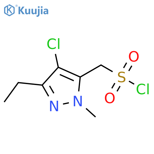 (4-chloro-3-ethyl-1-methyl-1H-pyrazol-5-yl)methanesulfonyl chloride structure