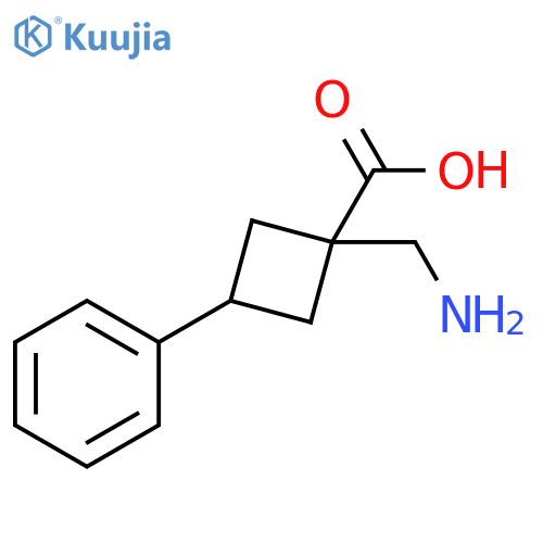 1-(aminomethyl)-3-phenylcyclobutane-1-carboxylic acid structure