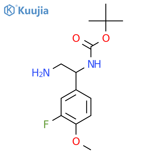 tert-butyl N-2-amino-1-(3-fluoro-4-methoxyphenyl)ethylcarbamate structure