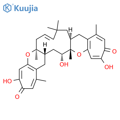 3H-Dicyclohepta[e,e']cycloundeca[1,2-b:5,6-b']dipyran-3,15(12H)-dione,6a,7,10,11,11a,18a,19,20,20a,21-decahydro-4,16,19-trihydroxy-1,6a,10,10,13,18a-hexamethyl-,(6aR,8E,11aR,18aR,19S,20aR)- structure