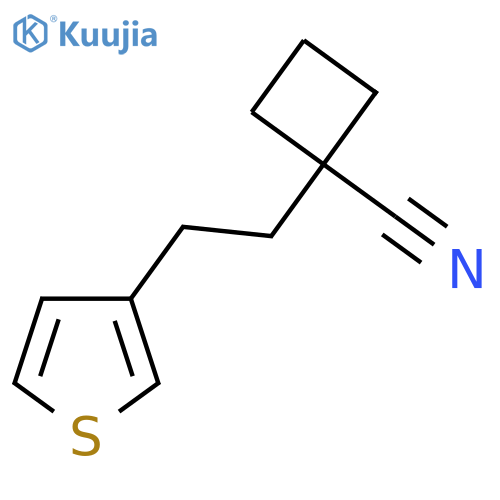 1-2-(thiophen-3-yl)ethylcyclobutane-1-carbonitrile structure