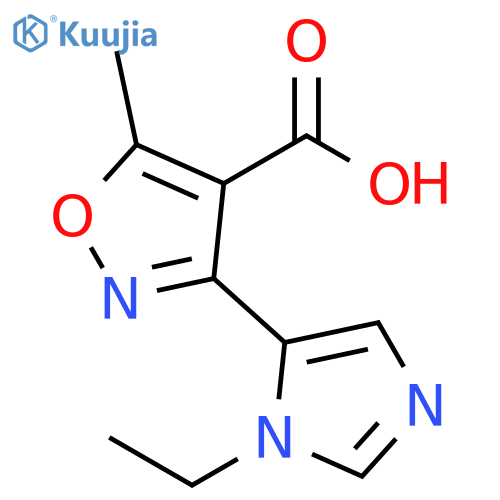 4-Isoxazolecarboxylic acid, 3-(1-ethyl-1H-imidazol-5-yl)-5-methyl- structure