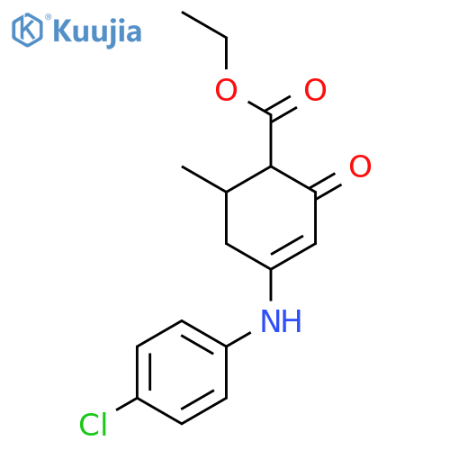 3-Cyclohexene-1-carboxylicacid, 4-[(4-chlorophenyl)amino]-6-methyl-2-oxo-, ethyl ester structure
