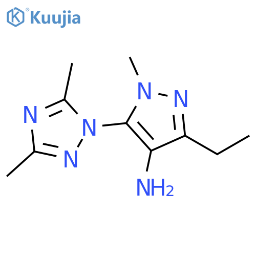 5-(dimethyl-1H-1,2,4-triazol-1-yl)-3-ethyl-1-methyl-1H-pyrazol-4-amine structure
