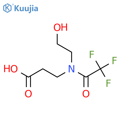 3-[2,2,2-trifluoro-N-(2-hydroxyethyl)acetamido]propanoic acid structure
