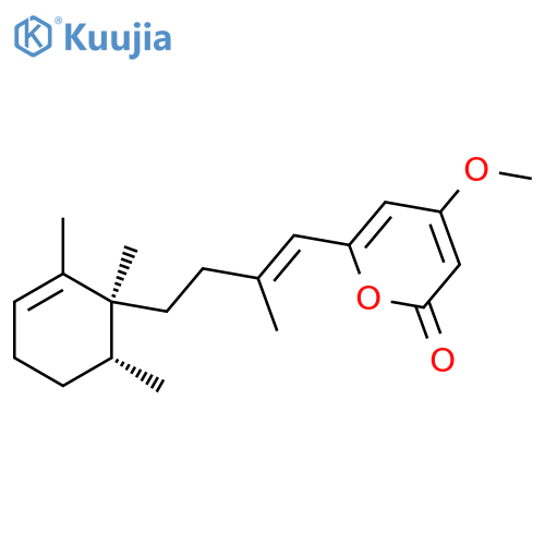 2H-Pyran-2-one,4-methoxy-6-[(1E)-2-methyl-4-[(1S,6R)-1,2,6-trimethyl-2-cyclohexen-1-yl]-1-buten-1-yl]- structure