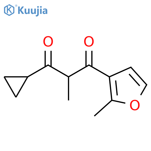 1-cyclopropyl-2-methyl-3-(2-methylfuran-3-yl)propane-1,3-dione structure