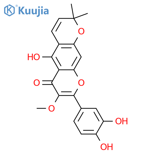 2H,6H-Benzo[1,2-b:5,4-b']dipyran-6-one,8-(3,4-dihydroxyphenyl)-5-hydroxy-7-methoxy-2,2-dimethyl- (9CI) structure