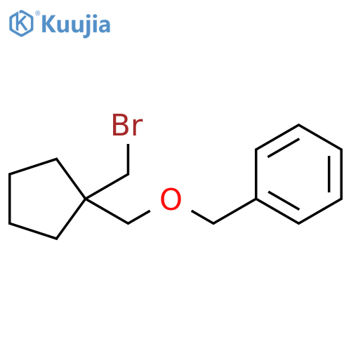 Benzene, [[[1-(bromomethyl)cyclopentyl]methoxy]methyl]- structure