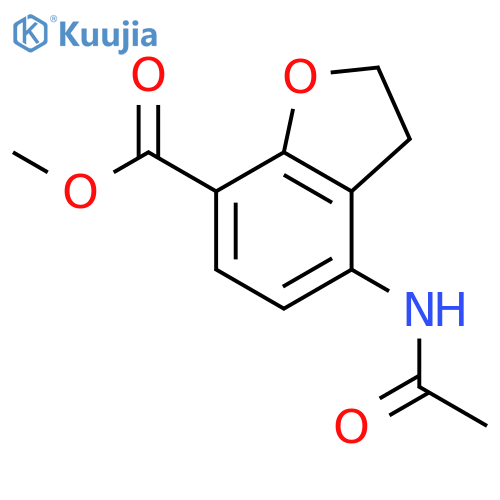7-Benzofurancarboxylic acid, 4-(acetylamino)-2,3-dihydro-, methyl ester structure