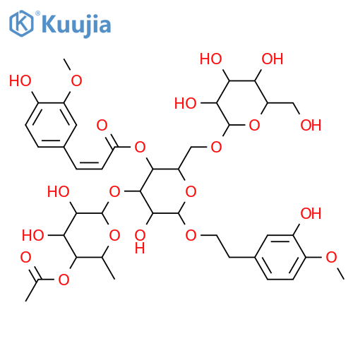 b-D-Glucopyranoside,2-(3-hydroxy-4-methoxyphenyl)ethyl O-4-O-acetyl-6-deoxy-a-L-mannopyranosyl-(1&reg;3)-O-[b-D-glucopyranosyl-(1&reg;6)]-, 4-[(2E)-3-(4-hydroxy-3-methoxyphenyl)-2-propenoate](9CI) structure