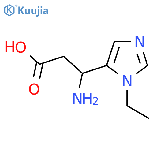 3-amino-3-(1-ethyl-1H-imidazol-5-yl)propanoic acid structure
