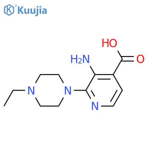 3-amino-2-(4-ethylpiperazin-1-yl)pyridine-4-carboxylic acid structure