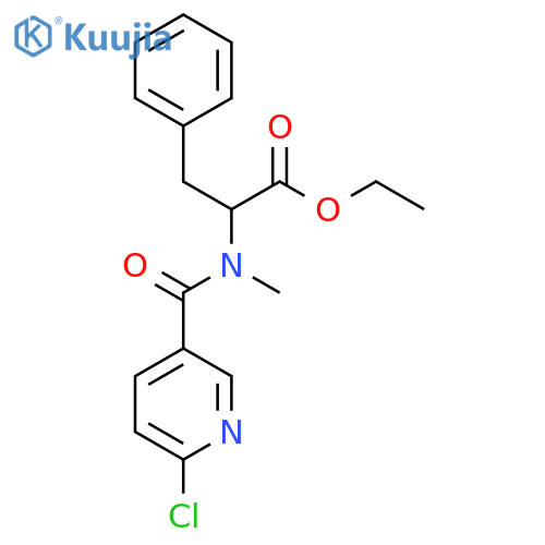 ethyl 2-[1-(6-chloropyridin-3-yl)-N-methylformamido]-3-phenylpropanoate structure