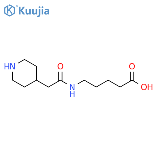 Pentanoic acid, 5-[[2-(4-piperidinyl)acetyl]amino]- structure