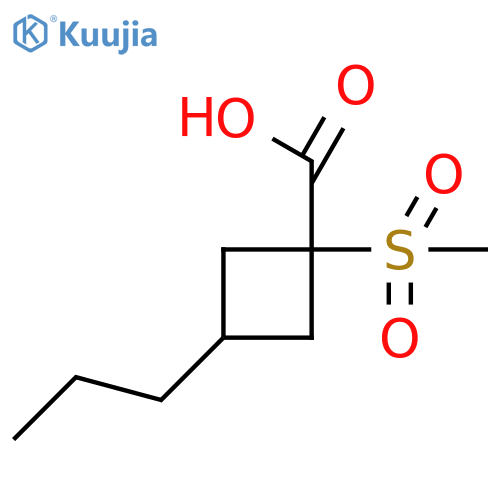 1-methanesulfonyl-3-propylcyclobutane-1-carboxylic acid structure